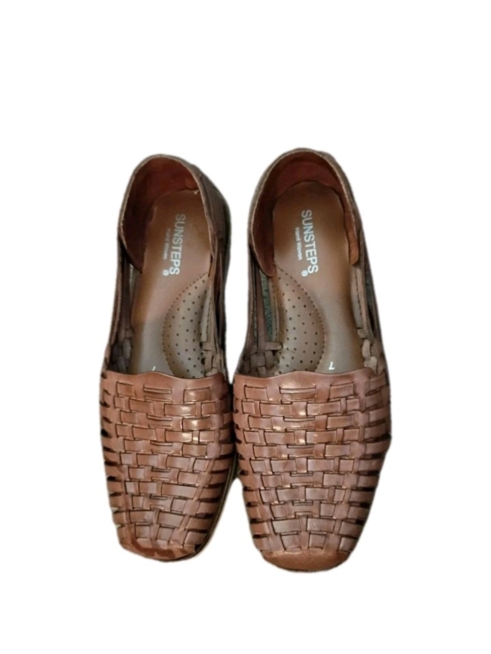 Sunsteps Women's Woven Leather Loafers in Brown